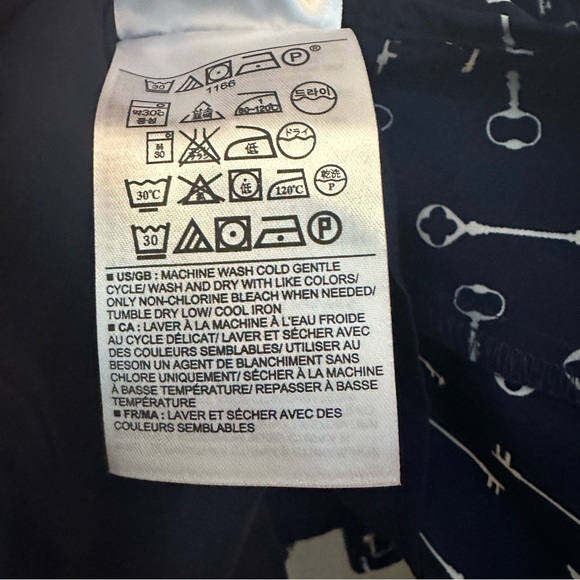 Banana Republic Factory Skirt A-Line Mini Navy Blue Nautical Key Print Size 6 - Picture 6 of 6